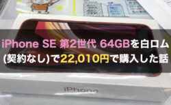 iPhone SE 第2世代 64GBを白ロム(契約なし)で22,010円で購入した話
