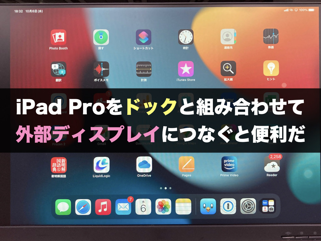 iPad Proをドックと組み合わせて外部ディスプレイにつなぐと便利だ