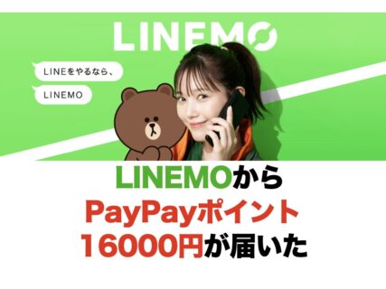 LINEMOからPayPayポイント16000円が届いた